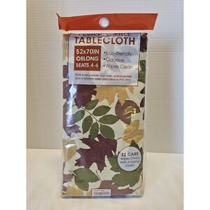 Hobby Lobby Fall Leaves Vinyl Tablecloth 52"x70" NIP